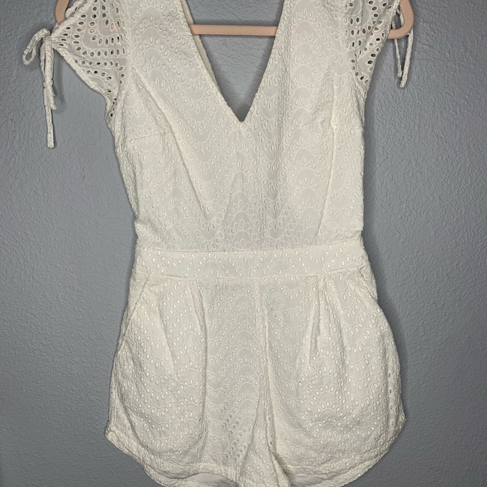 White romper with back tie